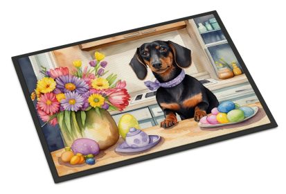 NEW Decorating Easter Dachshund Doormat Front Door Mat Indoor Outdoor Rugs for Entryway, Non Slip Washable Low Pile, 18H X 27W