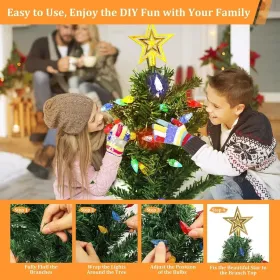 Solar Christmas Pathway Lights For Outdoor Decorations,Outside Christmas Tree Stake Lights,Waterproof Xmas Garden Stake Lights Patio Yard Garden (Option: 4PCS)
