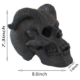 Fireproof Skull Gas Log For Fire Pit, Fireplace, NG & LP, Halloween Decor (Option: Gas Log)