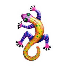 1Pc Geckos Inspiration Wall Art, Metal Colorful 3D Iron Hanging Wall Art Decor Ornaments, For Living Room Patio Balcony Fence Home Decor (6*8inch (material: Metal Gecko Inspirational Wall Art Decor)
