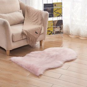 1pc Fluffy Imitation Wool Area Rug, Suede Fleece Bottom Long Imitation Wool Rug, Acrylic 80% Polyester 20%, 23.62*35.43inch, Living Room Bedroom (Color: pink, size: 23.62*35.43inch)