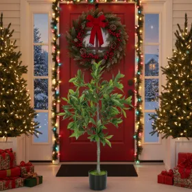Artificial Tree Christmas Potted Fake Plant Natural Green Tree For Holiday Living Room Office Home Decor FBA Shipment (Option: Defaulttitle)